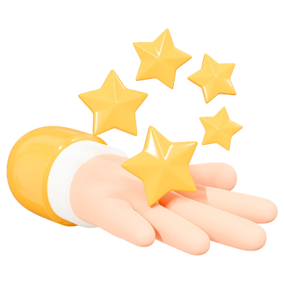 3D Hand Holding Star Rating