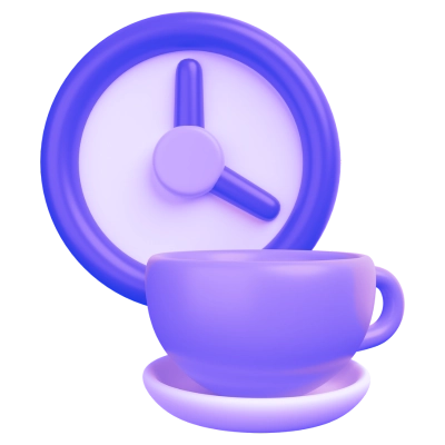 Clock and Coffee Mug 3D