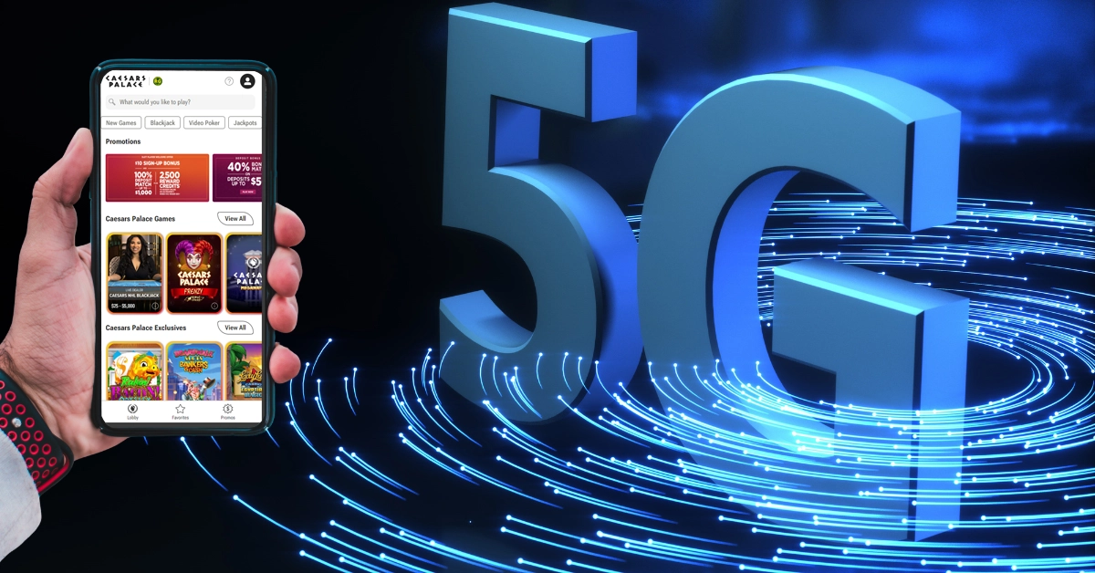 Hand Holding Mobile Phone - 5G Technology Concept Background