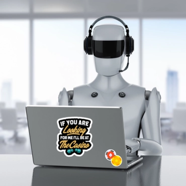 Online Casino AI Customer Service - Bot Using Laptop