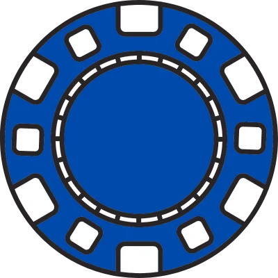 blue poker chip