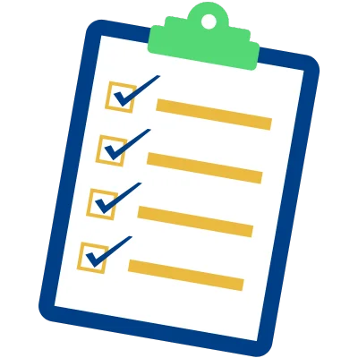 checklist on clipboard