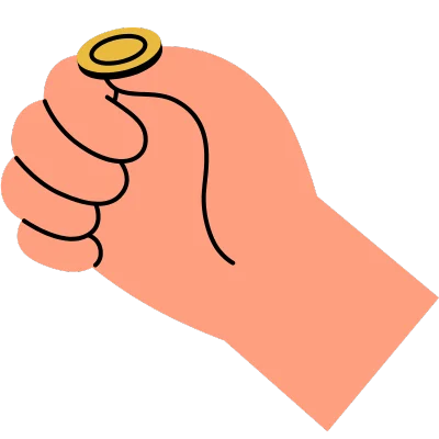 hand tossing coin