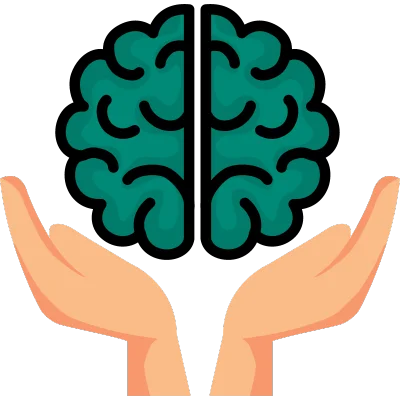 hands holding brain