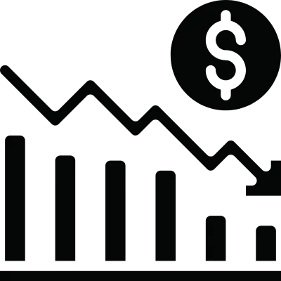 money graph going downward graphic