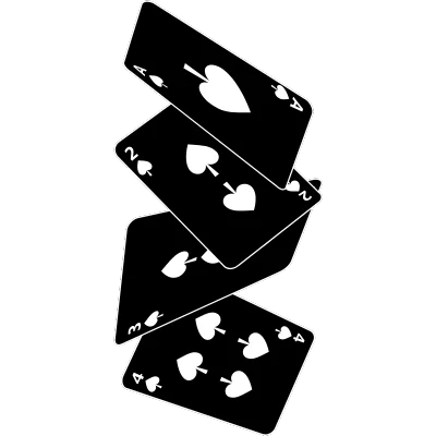 playing cards falling into pile