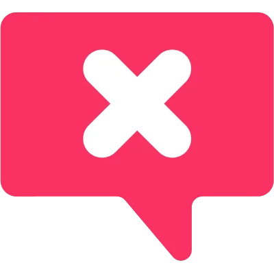 speech bubble with x inside it