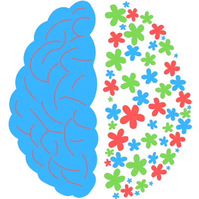 brain and flowers