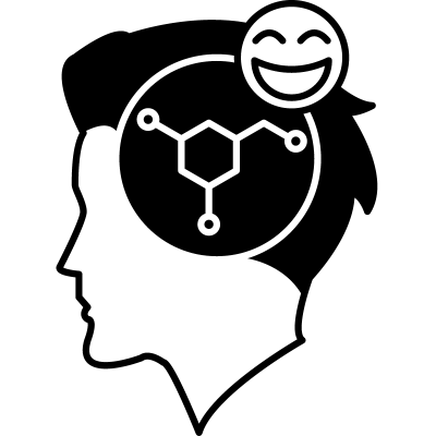 dopamine in head with smiley face