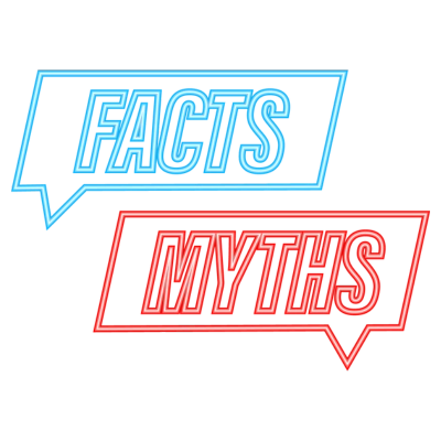 Myths and Facts Neon Sign Icon