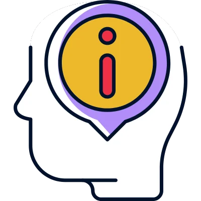 information icon inside head