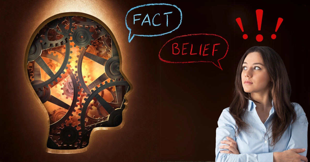 Artwork Representing the Human Mind - Fact and Belief Bias - Woman Making a Decision