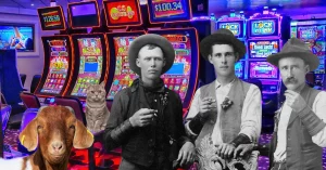 Casino Background - B&W Cowboys - Goat and a Cat