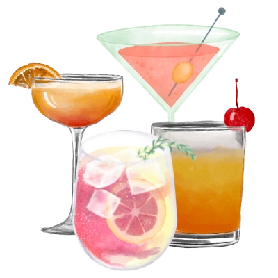 Complimentary Drinks Watercolor Illustration