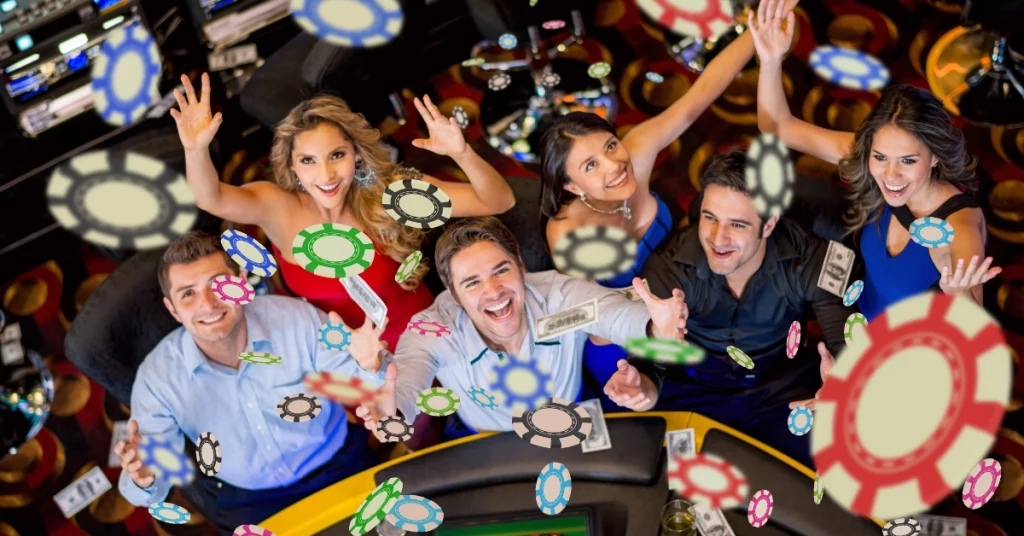 Happy Group of People at a Casino