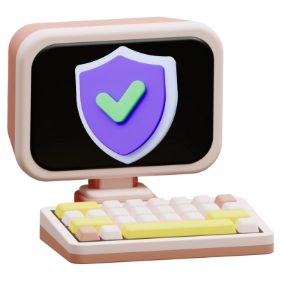 Security and Stability Icon - 3D Computer