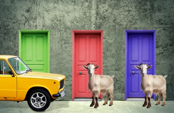 Three Doors - One Yellow Car - Two Goats