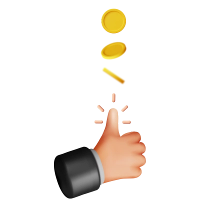 3D Hand of Businessman Tossing Golden Dollar Coin