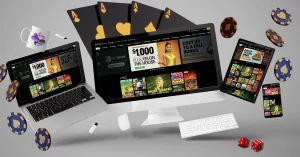 Casino Stuff and Devices Floating with Online Casino Website