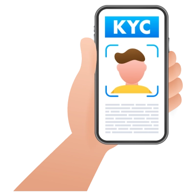 Digital Kyc Verification Process on a Smartphone Screen with Facial