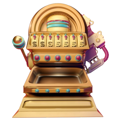 Gold Gaming Machine Slot 3D