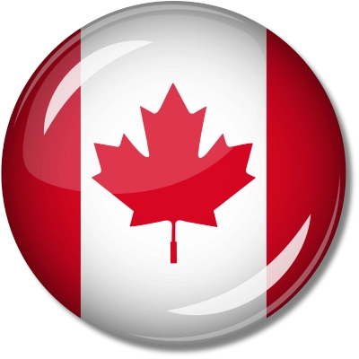 Round Canada Flag