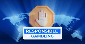 Shining World Map - Responsible Gambling Stop Sign 3D Icon