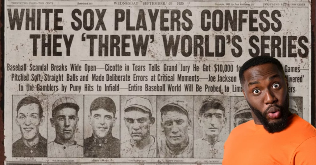 1919 Black Sox Scandal (Baseball) Newspaper Background - Man Looking Shocked