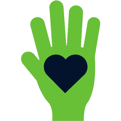 Hand and heart icon