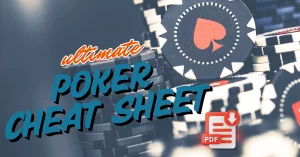 Poker Chips Stacked on Casino Table - Ultimate Poker Cheat Sheet - PDF Download 3D Icon