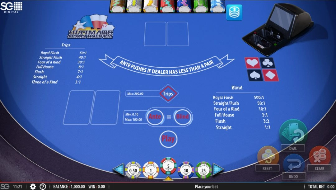 Ultimate Texas Hold'em at BetMGM Screenshot