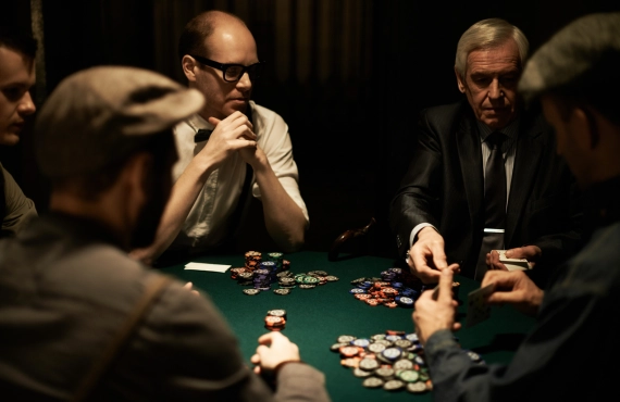 Group of Gamblers Playing Poker