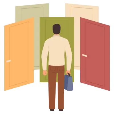 Man Choosing Right Door