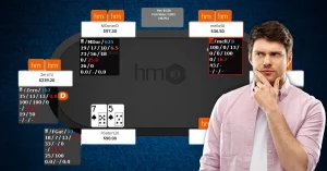 Poker HUD Screenshot - Man Thinking and Looking up