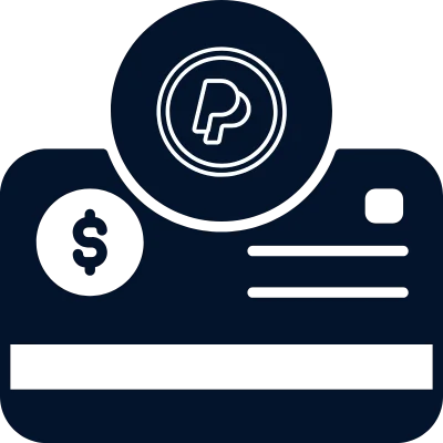 credit card with paypal icon