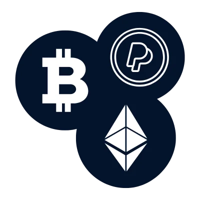 cryptocurrency with paypal icon