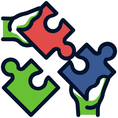 hands holding puzzle pieces