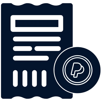 receipt with paypal icon