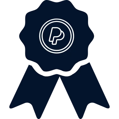 ribbon with paypal icon