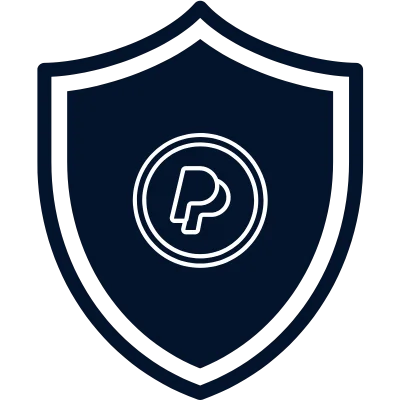 security shield with paypal icon