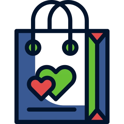 shopping bag with heart on it