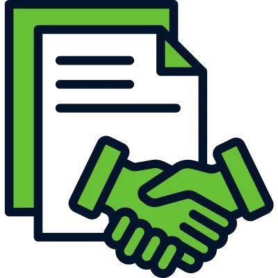 handshake and document icon