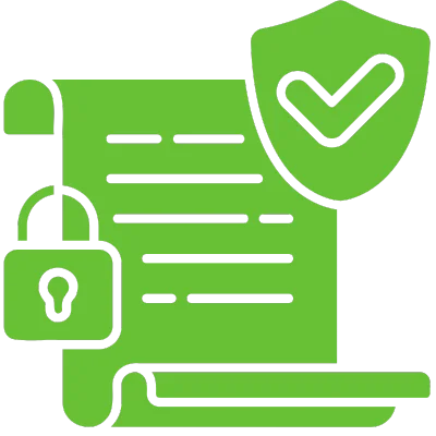 secure document with lock and shield